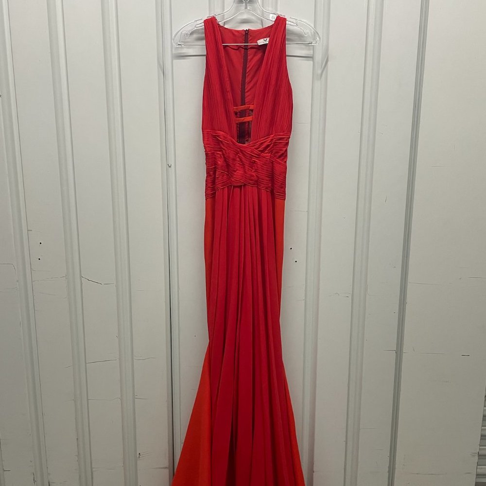 Full length dress mermaid in blood orange